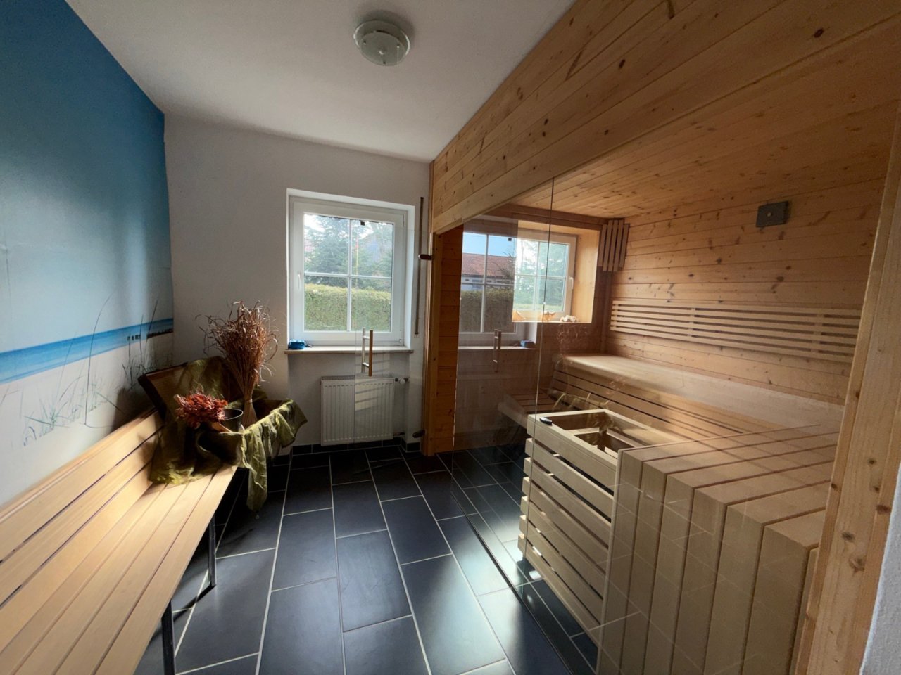 Sauna im Erdgeschoss